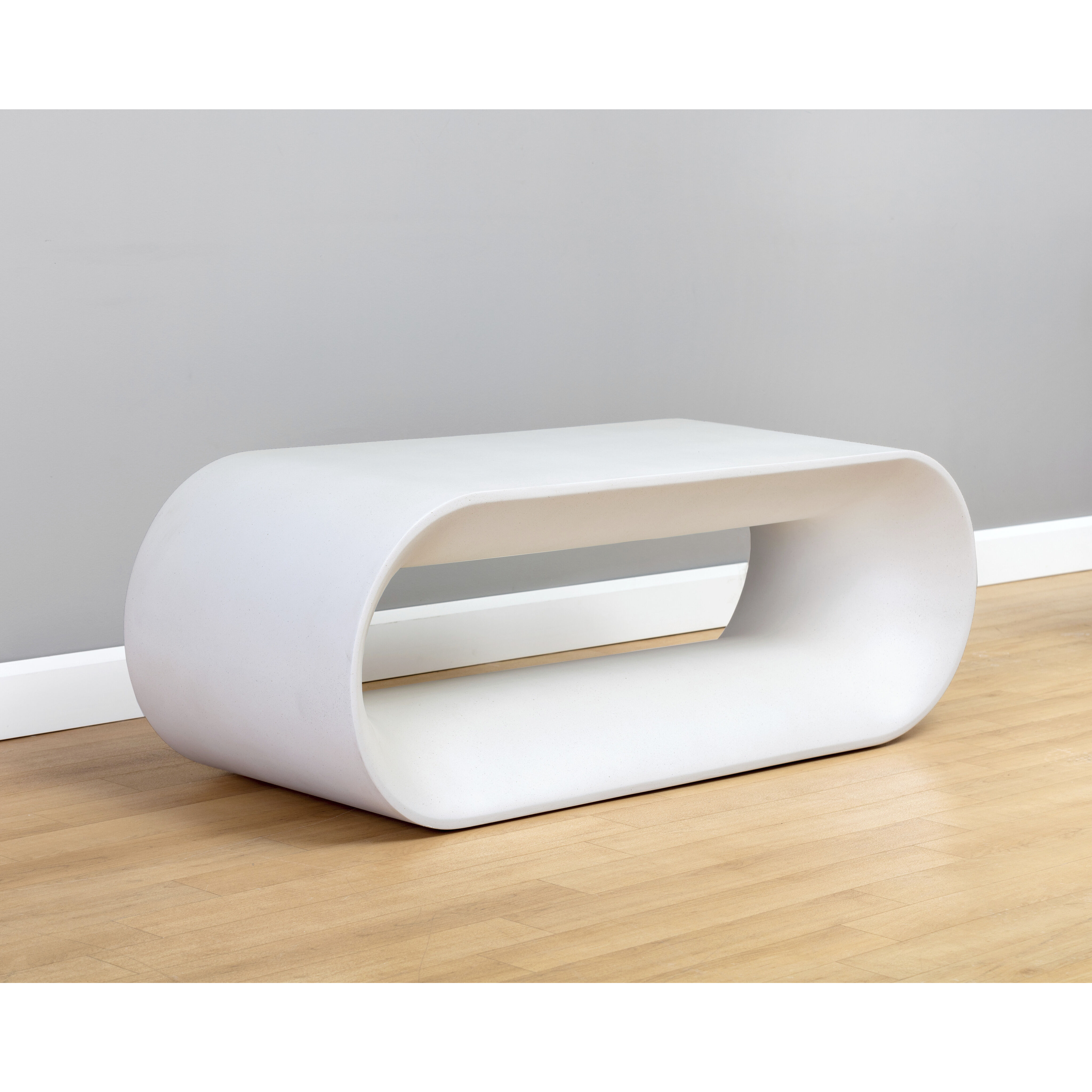 Capsule White Outdoor Bench
